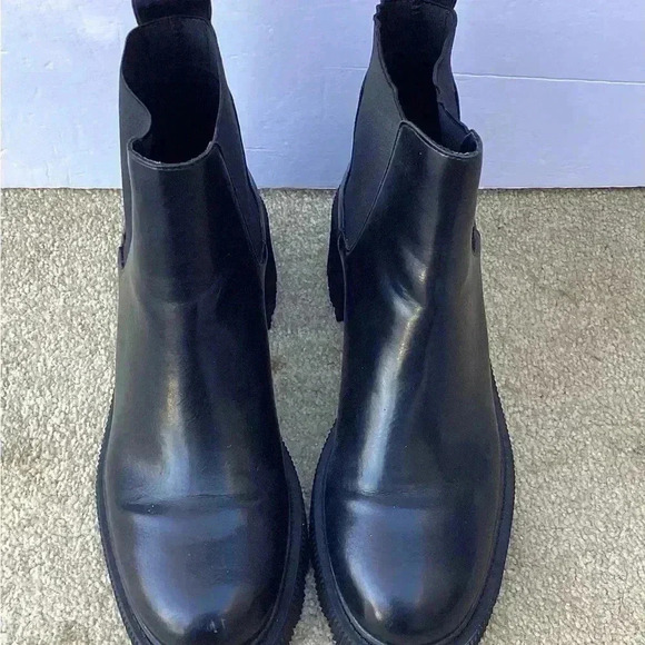 Zara leather boots in size 40/ 10 US Y2K Chunky Boots black - Picture 2 of 8